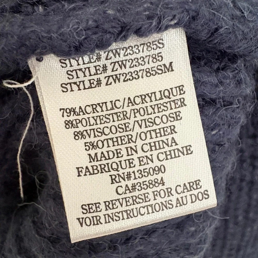Z Supply Pullover Desmond Sweater Large Blue Raglan Chunky Knit